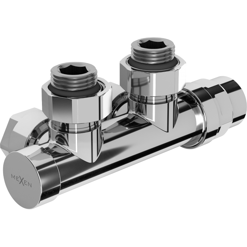 Mexen ъглов радиаторен вентил, Duplex, DN50, хром - W907-000-01