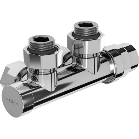 Mexen ъглов радиаторен вентил, Duplex, DN50, хром - W907-000-01
