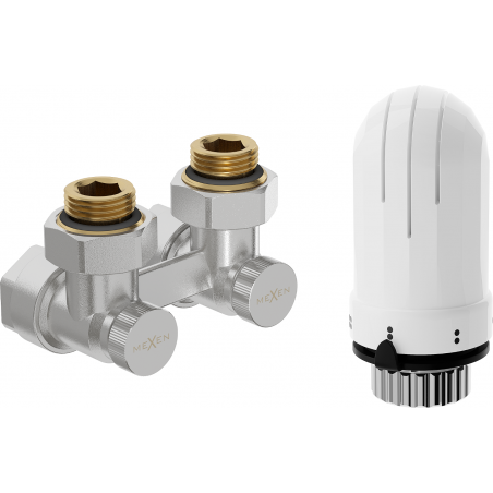 Mexen G03 двутръбен термостатичен комплект DN50, ъглов 1/2"x16 мм, никел - W911-016-938-01