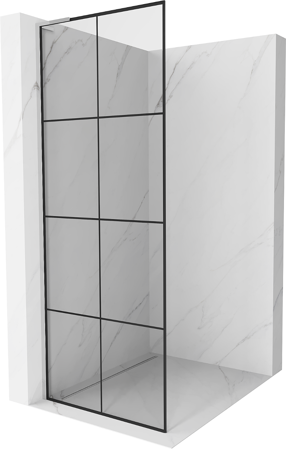 Mexen Kioto L стена за душ Walk-in 80 x 200 см, черен модел, хром - 800-080-103-01-77