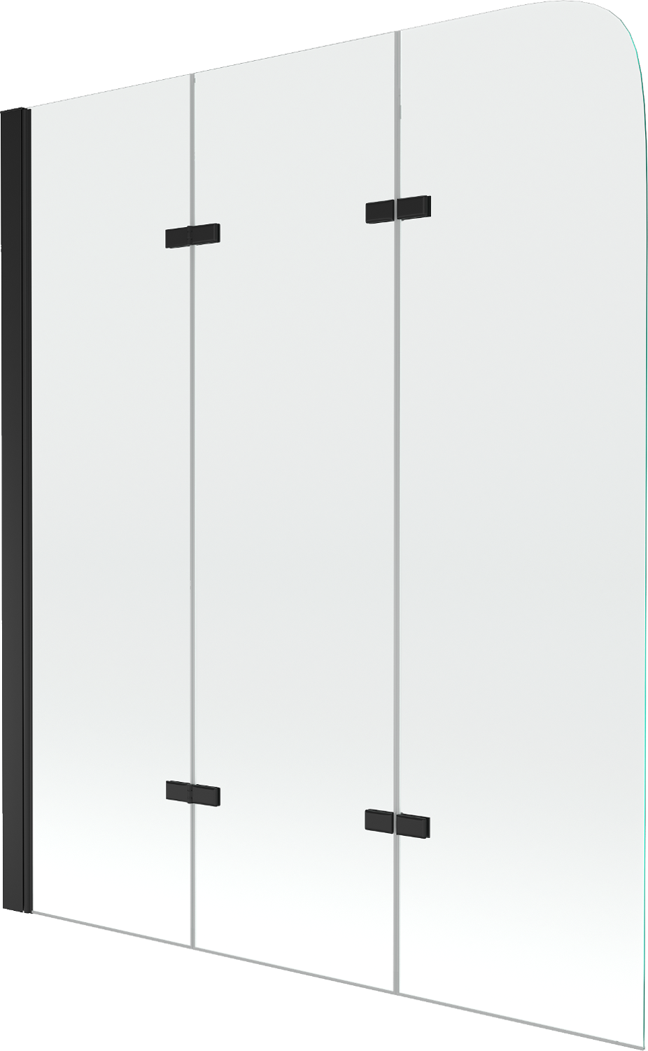 Mexen Felix преграда за вана 3-слойна 120 x 140 см, прозрачна, черна - 890-120-003-70-00