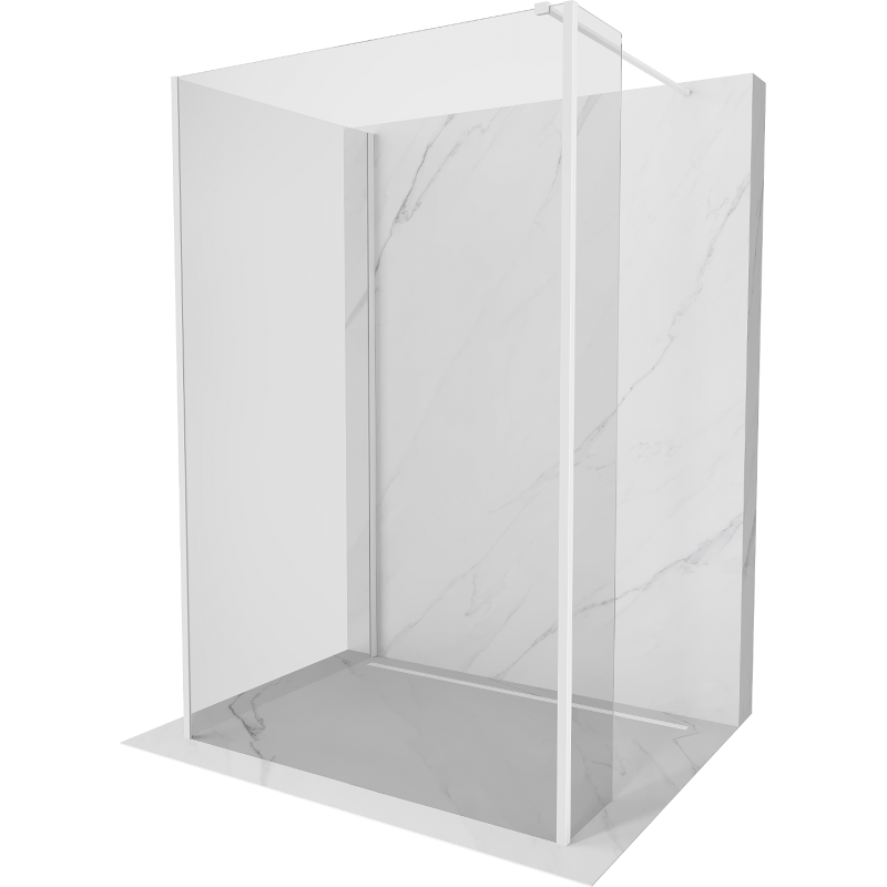 Mexen Kioto стена за душ Walk-in 120 x 70 x 40 см, прозрачна, бяла - 800-120-070-221-20-00-040