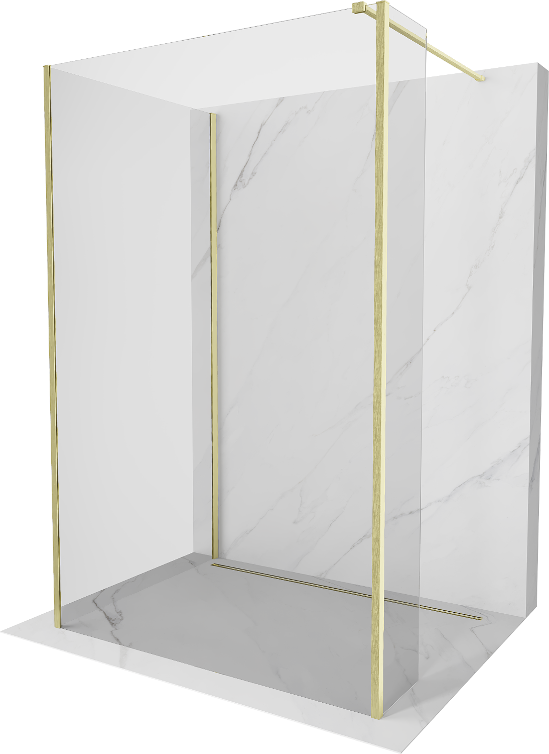 Mexen Киото стена душ Walk-in 100 x 80 x 30 см, прозрачна, златно шлайфана - 800-100-080-221-55-00-030