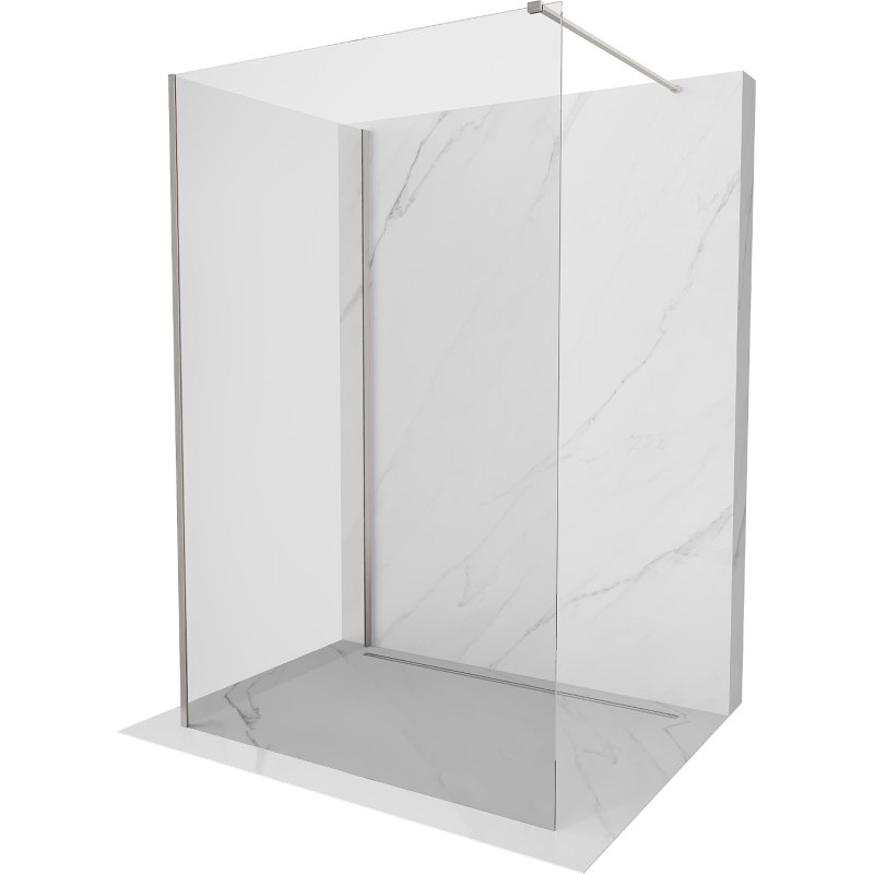 Mexen Kioto стена за душ Walk-in 105 x 100 см, прозрачна, четка на никел - 800-105-212-97-00-100