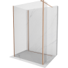 Mexen Kioto стена за душ Walk-in 135 x 70 x 30 см, прозрачна, четкана мед - 800-135-070-221-65-00-030