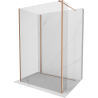 Mexen Kioto стена за душ Walk-in 135 x 90 x 30 см, прозрачен, четкан мед - 800-135-090-221-65-00-030