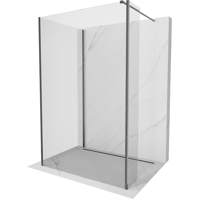 Mexen Kioto Walk-in душ етаж 120 x 120 x 30 см, прозрачен, сив матов - 800-120-120-221-66-00-030