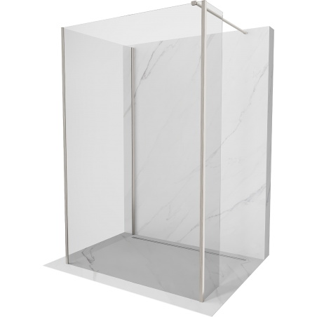 Mexen Kioto стена за душ Walk-in 110 x 85 x 30 см, прозрачна, четкан никел - 800-110-085-221-97-00-030