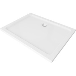 Mexen Flat правоъгълен душ кабина slim 130 x 100 см, бял, хромиран сифони - 40101013