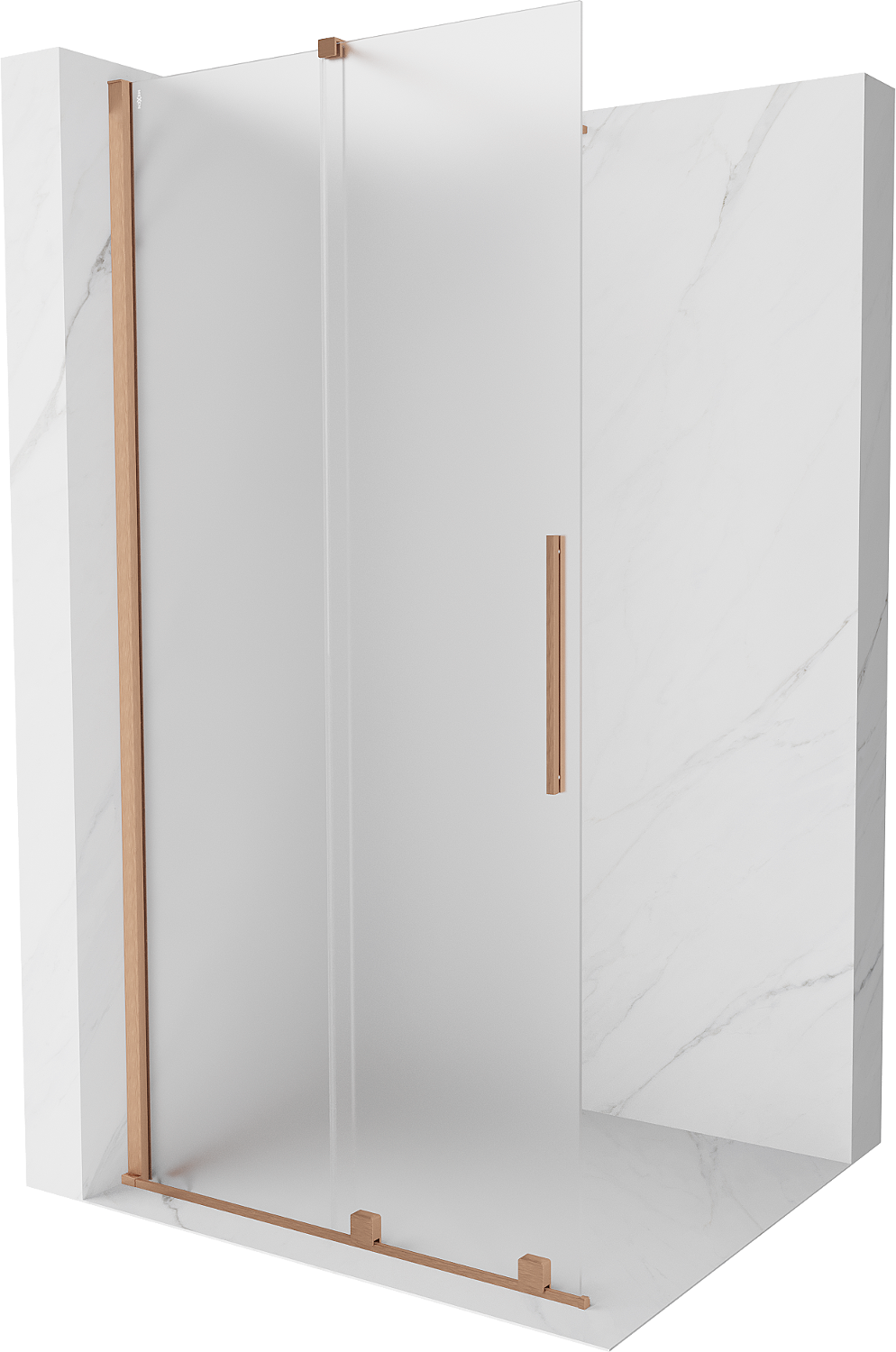 Mexen Velar раздвижна душова стена Walk-in 120 x 200 см, матирано стъкло 8 мм, brushed bronze - 871-120-000-33-65