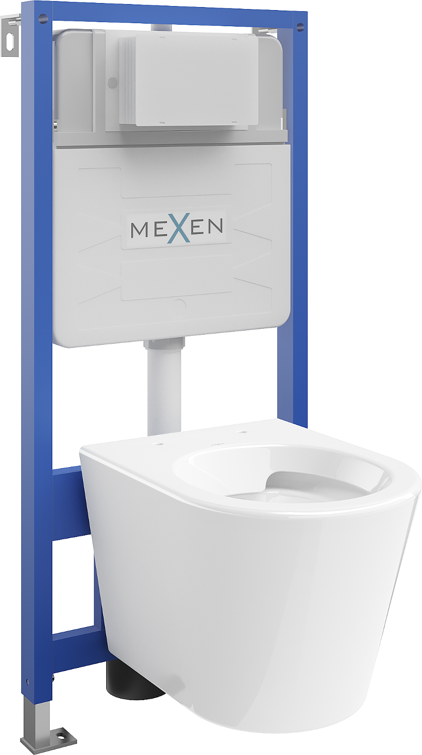 Mexen подтиков комплект WC рамка Fenix Slim с чиния WC Rico, бял гланц - 6103372XX00