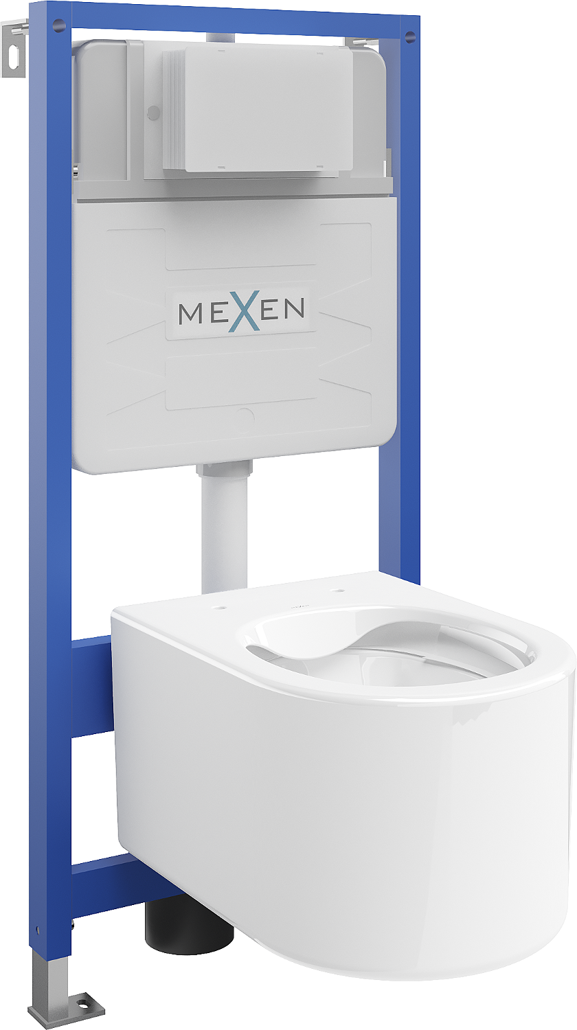 Mexen подтиков набор WC стелаж Fenix Slim с чаша WC София, бял гланц - 6103354XX00